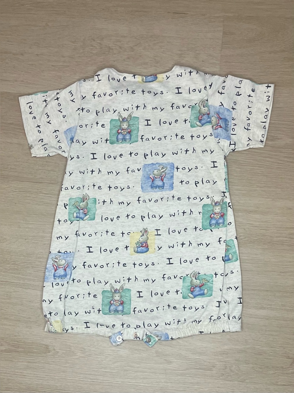 Carter’s Vintage Romper Peter Rabbit Bunny Print Short Sleeve in Cream - Picture 2 of 8